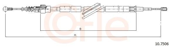 COFLE Tautrekk, håndbremse 10.7506 10.7506 Håndbremsekabel AUDI TT COFLE