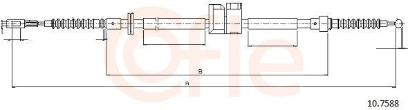 COFLE Ντίζα, φρένο ακινητοποίησης 10.7588 COFLE 10.7588 Ντίζα χειροφρένου Audi 100 Avant C3 σε χαμηλές τιμές