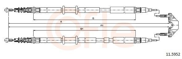 COFLE Handbromsvajer 11.5952 DODGE handbromsvajer COFLE 11.5952