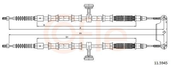 COFLE Tautrekk, håndbremse 11.5945 COFLE 11.5945 Håndbremsekabel Opel Vectra C Sedan billige