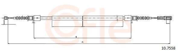Żażné lanko parkovacej brzdy COFLE 10.7558 COFLE 10.7558: Ručná brzda Audi A8 2004