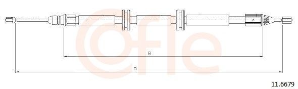 COFLE Hand brake cable 11.6679 RENAULT CLIO COFLE handbrake 116679
