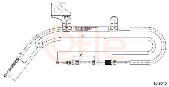Hand brake cable COFLE 10.9040 COFLE 10.9040 2006 SKODA SUPERB handbrake cable replacement