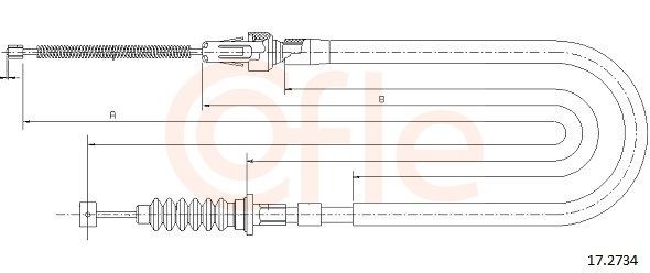 COFLE Câble de frein à main 17.2734 COFLE 17.2734 Câble de frein à main Campo (TF0, TF1) prix