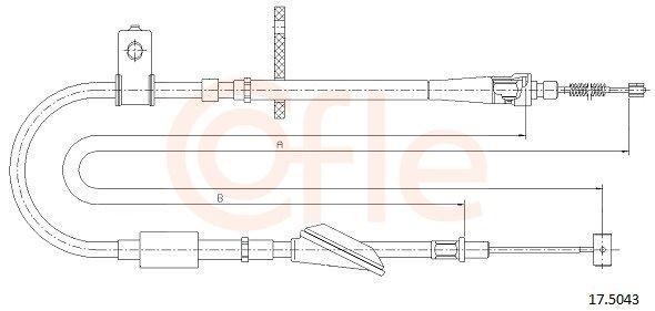 COFLE Tautrekk, håndbremse 17.5043 17.5043 Bremsewire SUZUKI VITARA COFLE