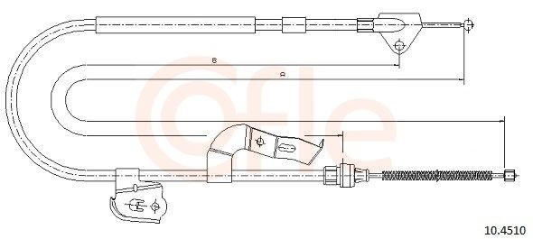 COFLE Handremkabel 10.4510 10.4510 Remkabel PEUGEOT BOXER COFLE