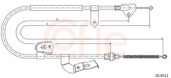COFLE Håndbremsekabel 10.4511 COFLE 10.4511 originale Toyota Proace Stationcar Håndbremsekabel hvad koster