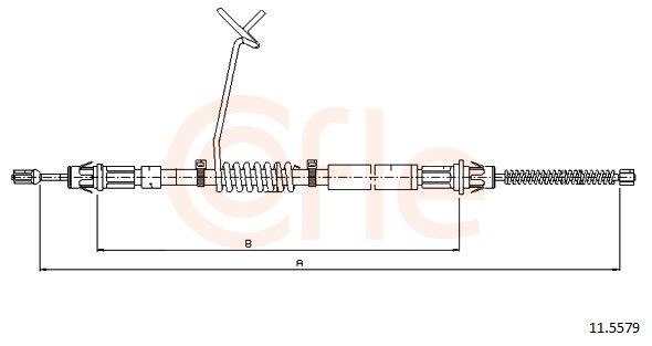 COFLE Żażné lanko parkovacej brzdy 11.5579 COFLE 11.5579 Parkovacia brzda FORD Transit Mk5 Platform / Chassis (V184, V185) lacné