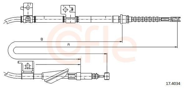 COFLE Tautrekk, håndbremse 17.4034 COFLE 17.4034 Bremsewire Honda Accord 5 Coupé billige
