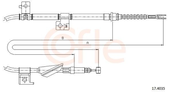 COFLE Tautrekk, håndbremse 17.4035 17.4035 Bremsewire HONDA ODYSSEY COFLE