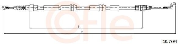 COFLE Hand brake cable 10.7394 Volkswagen PHAETON COFLE handbrake cable 107394