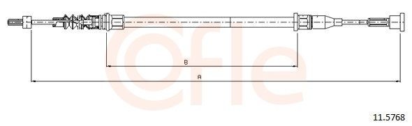 COFLE Tautrekk, håndbremse 11.5768 Bremsewire COFLE Opel TIGRA 11.5768
