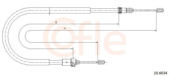 COFLE Cabo de aço, travão de estacionamento 10.6034 COFLE 10.6034 Cabo de aço travão de estacionamento 2008 II (U_) preço