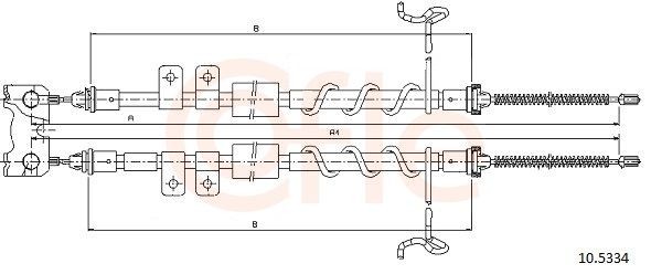 Żażné lanko parkovacej brzdy COFLE 10.5334 COFLE 10.5334 Lanko ručnej brzdy JAGUAR XJ 2002