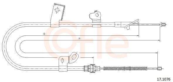COFLE Ντίζα, φρένο ακινητοποίησης 17.1076 Ντίζα χειροφρένου COFLE Toyota FORTUNER 17.1076