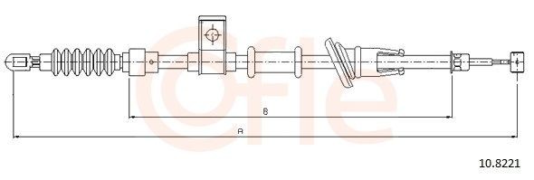 Cabo de aço, travão de estacionamento COFLE 10.8221 COFLE 10.8221 Travão de estacionamento VOLVO S40 2001