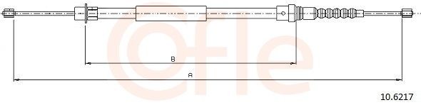 Handbromsvajer COFLE 10.6217 COFLE 10.6217 Handbromswire PEUGEOT 607 2009