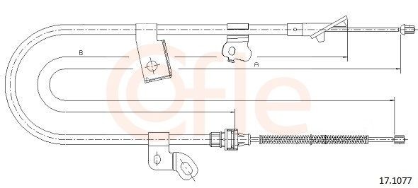 COFLE Ντίζα, φρένο ακινητοποίησης 17.1077 Ντίζα φρένου COFLE FORTUNER 17.1077 φθηνά