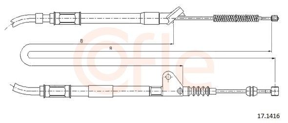 COFLE Handbromsvajer 17.1416 COFLE 17.1416 Handbromsvajer Toyota Avensis T22 Kombi