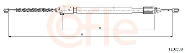 COFLE Tross, seisupidur 11.6598 COFLE 11.6598 Käsijarruvaijeri Peugeot 306 originaal