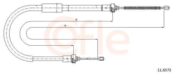 COFLE Hand brake cable 11.6573 11.6573 COFLE handbrake for RENAULT CLIO
