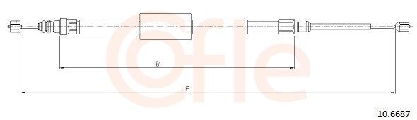 COFLE Ντίζα, φρένο ακινητοποίησης 10.6687 Χειρόφρενο COFLE CLIO 10.6687 φθηνά