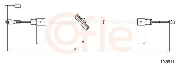 COFLE Cabo de aço, travão de estacionamento 10.9511 COFLE 10.9511 Cabo do travão de mão ML W163 preço