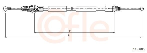 COFLE Hand brake cable 11.6805 COFLE 11.6805 VAUXHALL Viceroy Saloon handbrake cable replacement
