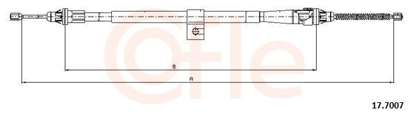 Cabo de aço, travão de estacionamento COFLE 17.0007 COFLE 17.0007: Cabo de freio de estacionamento Nissan MICRA 2018