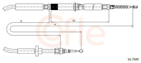 COFLE Cabo de aço, travão de estacionamento 10.7589 Cabo do freio de mão COFLE Audi TT 10.7589