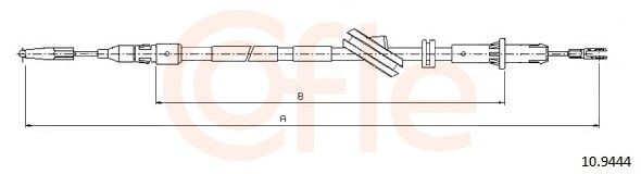 COFLE Hand brake cable 10.9444 Mercedes 123-Series COFLE handbrake 109444