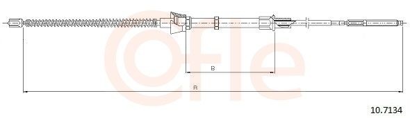 Cabo de aço, travão de estacionamento COFLE 10.7134 COFLE 10.7134 Cabo de aço travão de estacionamento VW LUPO 2002