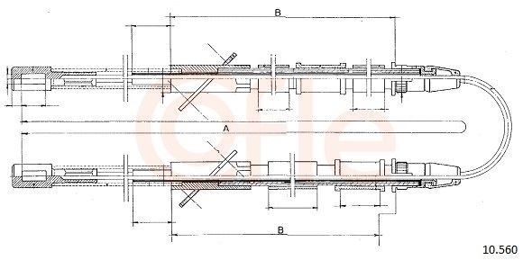 Ντίζα, φρένο ακινητοποίησης COFLE 10.560 COFLE 10.560: Ντίζα χειροφρένου Lada NIVA 1999