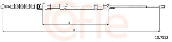 COFLE Tautrekk, håndbremse 10.7518 10.7518 Bremsewire COFLE AUDI TT
