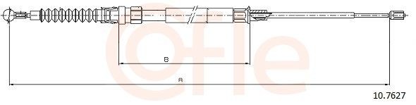 Handremkabel COFLE 10.7627 COFLE 10.7627: Remkabel Volkswagen TOURAN 2008