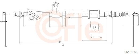 COFLE Handbromsvajer 12.0102 COFLE 12.0102 handbromswire Alfa Romeo Giulia 952 pris