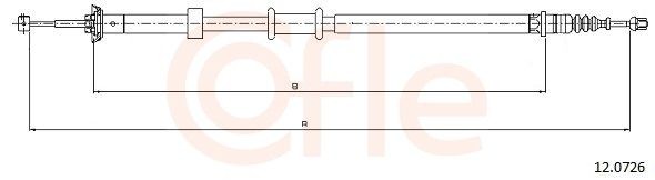 Tautrekk, håndbremse COFLE 12.0726 COFLE 12.0726 Håndbremse foran og bak Fiat 500 2008