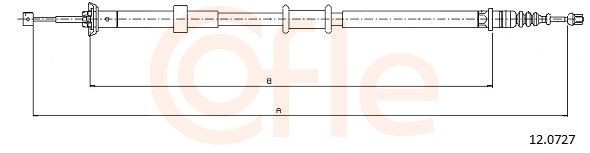 COFLE Handbromsvajer 12.0727 Byta Handbromsvajer Fiat 500 312 kostnad COFLE 12.0727