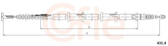 COFLE Hand brake cable 431.4 431.4 COFLE handbrake cable for ALFA ROMEO BRERA