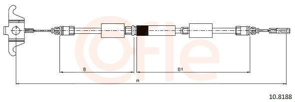 COFLE Håndbremsekabel 10.8188 Håndbremsekabel COFLE Volvo 940 10.8188