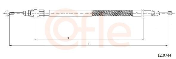 COFLE Tautrekk, håndbremse 12.0744 Bremsewire COFLE 605 12.0744 billige