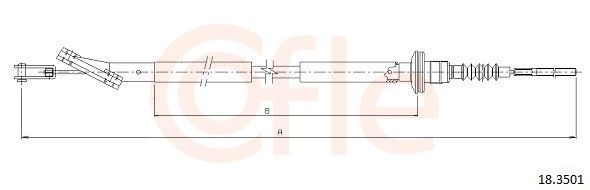 Clutchkabel COFLE 18.3501 COFLE 18.3501 Koblingskabel CHEVROLET AVEO 2005