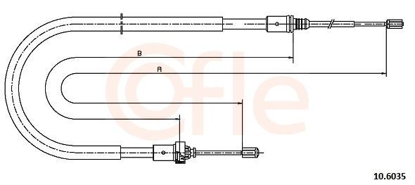 COFLE Cavo freno a mano 10.6035 COFLE 10.6035 costo Cavo freno a mano Peugeot 208 1 serie originale
