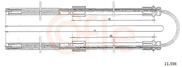 COFLE Vaijeri, seisontajarru 11.556 Ford Transit MK2 Bussi käsijarru COFLE 11.556