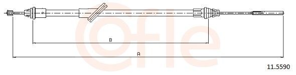COFLE Żażné lanko parkovacej brzdy 11.5590 11.5590 Lanko ručnej brzdy COFLE FORD SIERRA