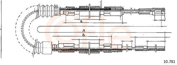 COFLE Câble de frein à main 10.781 10.781 Tirette à câble frein de stationnement PORSCHE 968 COFLE