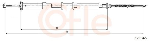 Håndbremsekabel COFLE 12.0765 COFLE 12.0765 Parkeringsbremse FIAT 500 2022