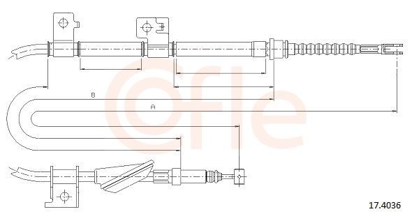 COFLE Tautrekk, håndbremse 17.4036 COFLE 17.4036 Bremsewire Honda Accord 5 Coupé pris