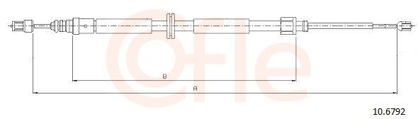 COFLE Hand brake cable 10.6792 10.6792 COFLE handbrake for RENAULT CLIO