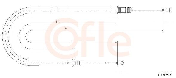COFLE Håndbremsekabel 10.6793 Håndbremsekabel COFLE Renault KANGOO 10.6793